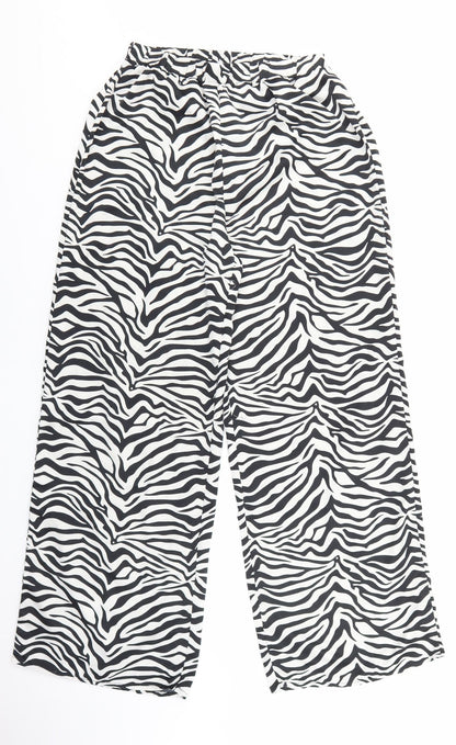 Loungeable Womens Multicoloured Polyester Jogger Trousers Size 10 L29 in Regular - Zebra Print