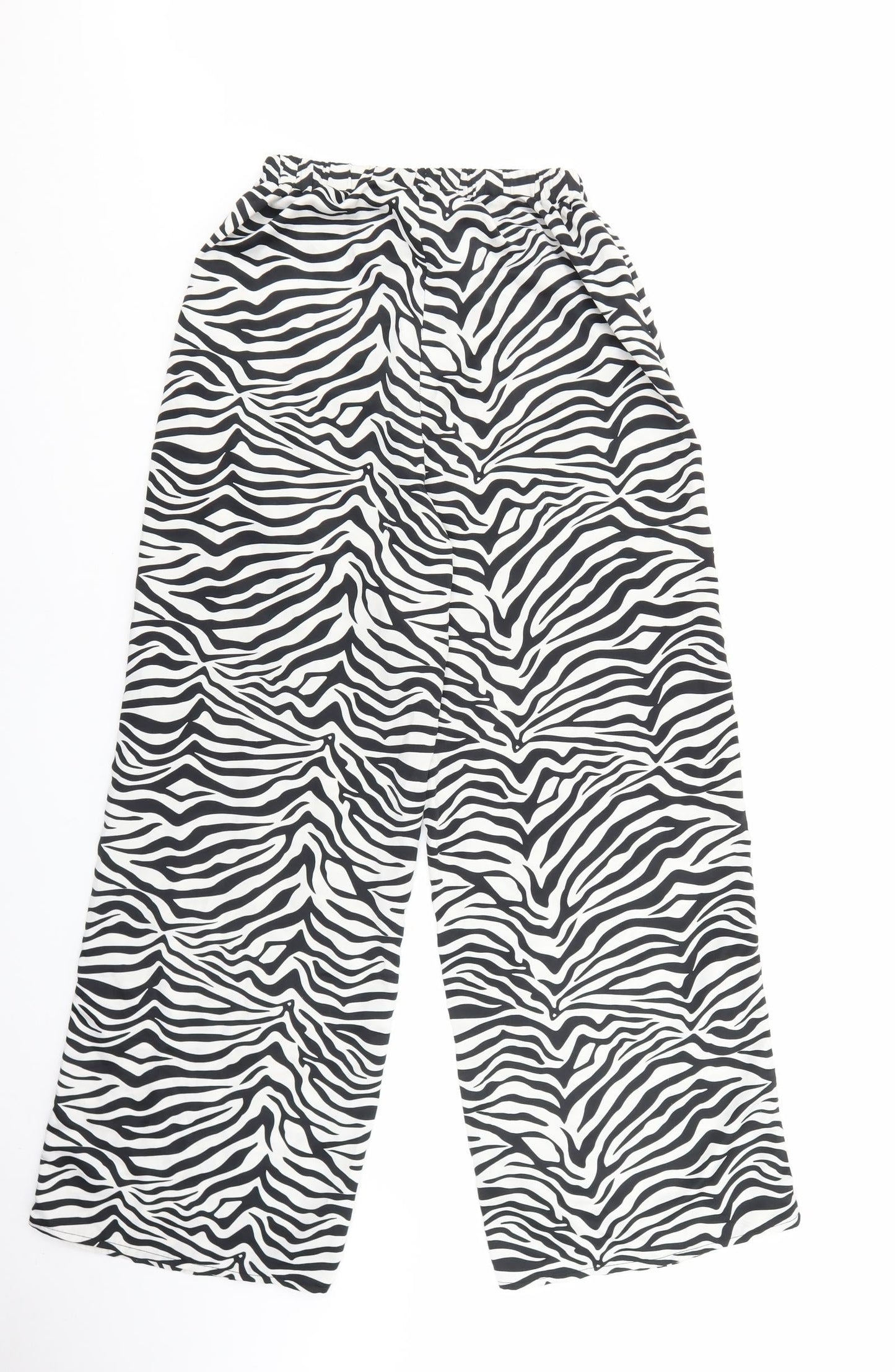 Loungeable Womens Multicoloured Polyester Jogger Trousers Size 10 L29 in Regular - Zebra Print