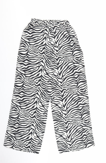 Loungeable Womens Multicoloured Polyester Jogger Trousers Size 10 L29 in Regular - Zebra Print