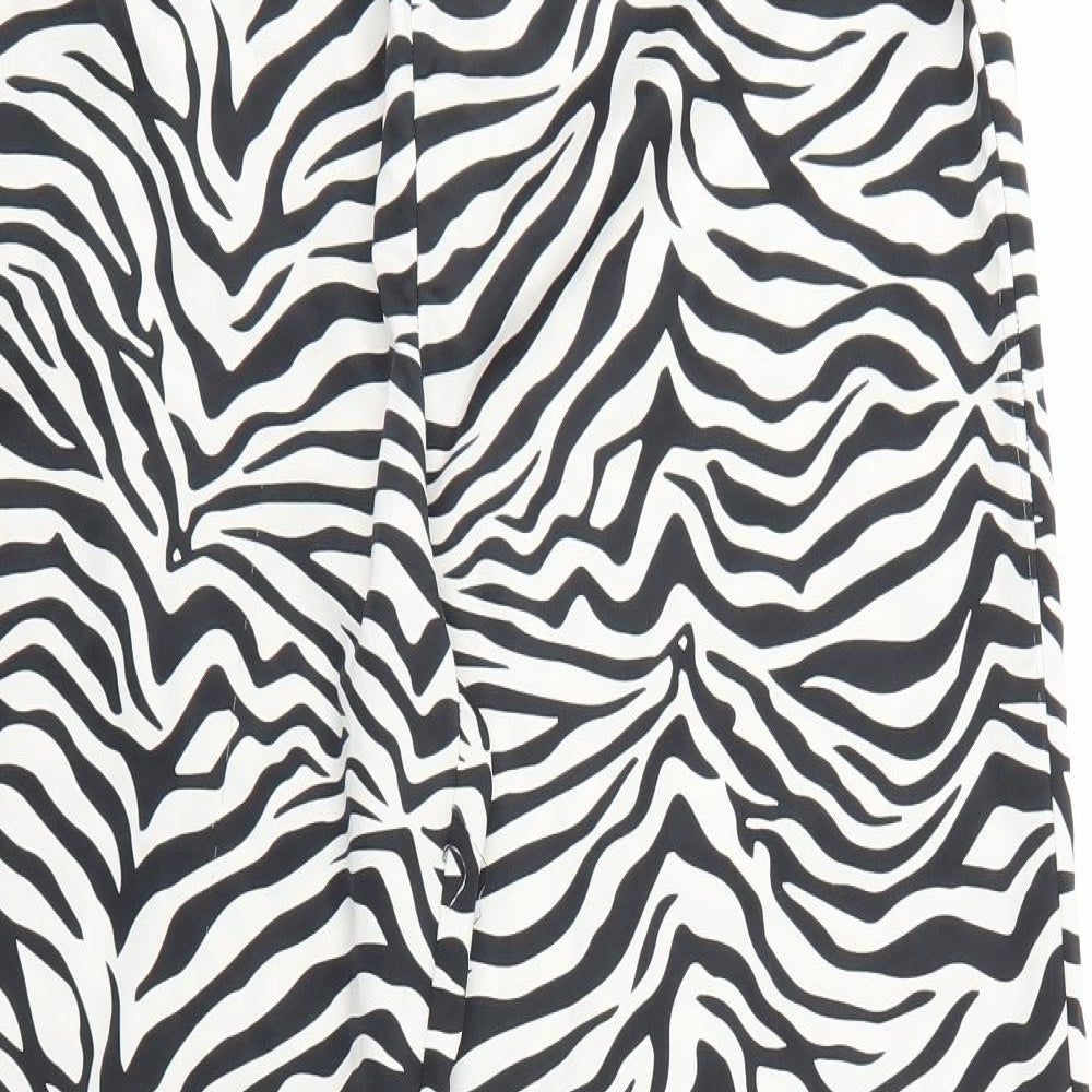 Loungeable Womens Multicoloured Polyester Jogger Trousers Size 10 L29 in Regular - Zebra Print