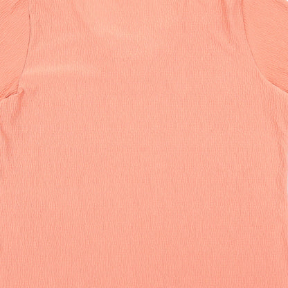 Jenny Lloyd Womens Pink Polyester Basic T-Shirt Size XL Scoop Neck - Textured