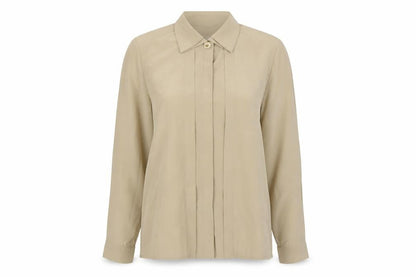 Lauren Lee Womens Gold Polyester Basic Blouse Size 12 Collared