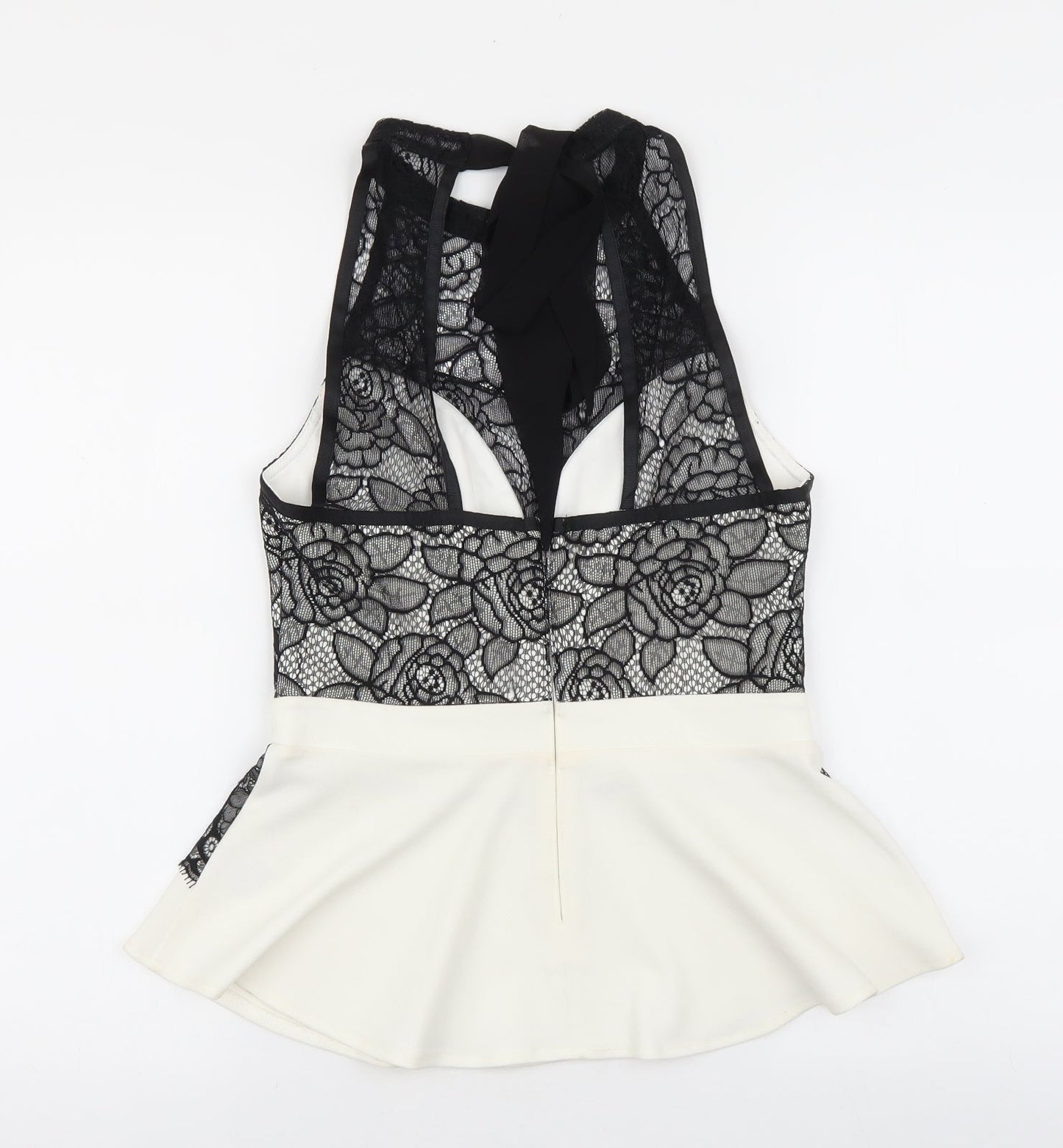 Lipsy Womens Multicoloured Polyester Basic Blouse Size 10 Halter - Lace Detail