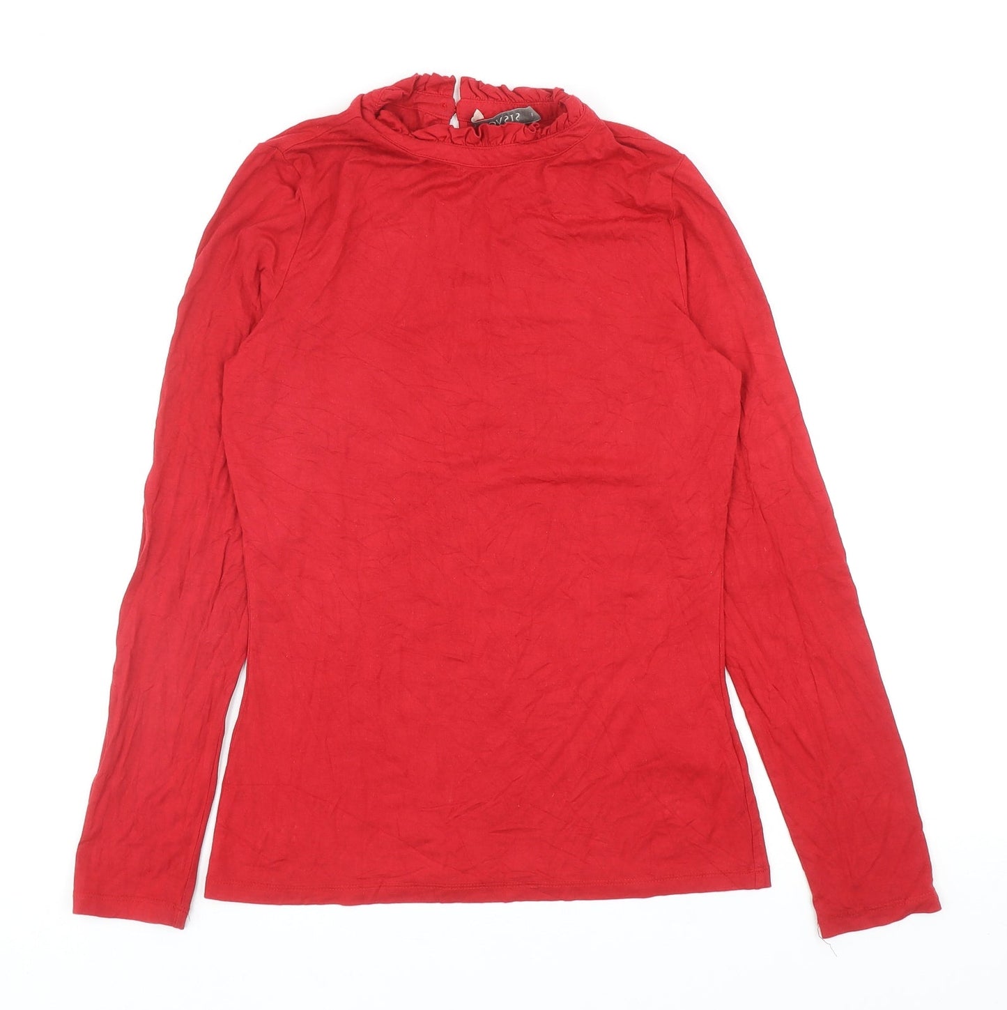 Womens UK Size S Oasis Red Basic T-Shirt