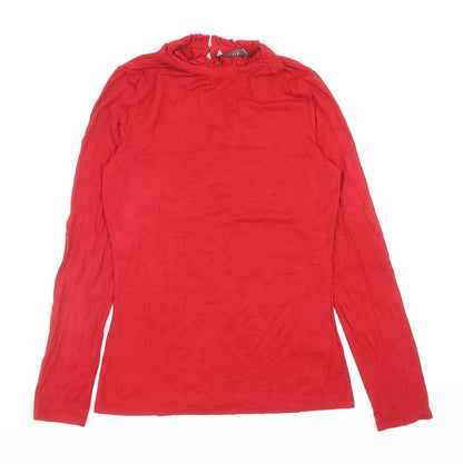 Womens UK Size S Oasis Red Basic T-Shirt