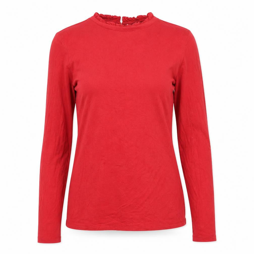 Womens UK Size S Oasis Red Basic T-Shirt