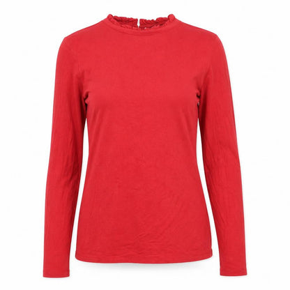 Womens UK Size S Oasis Red Basic T-Shirt