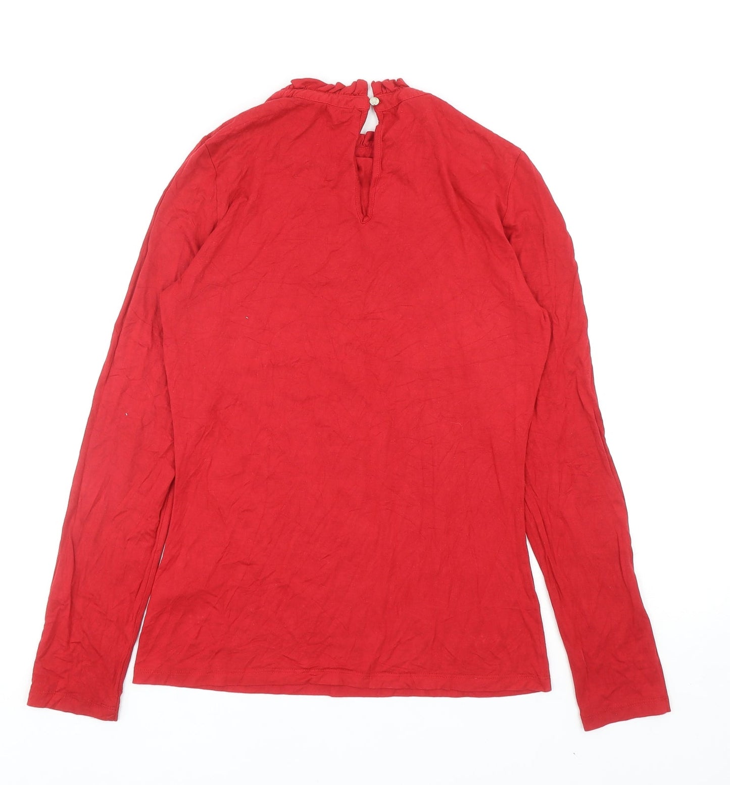 Womens UK Size S Oasis Red Basic T-Shirt
