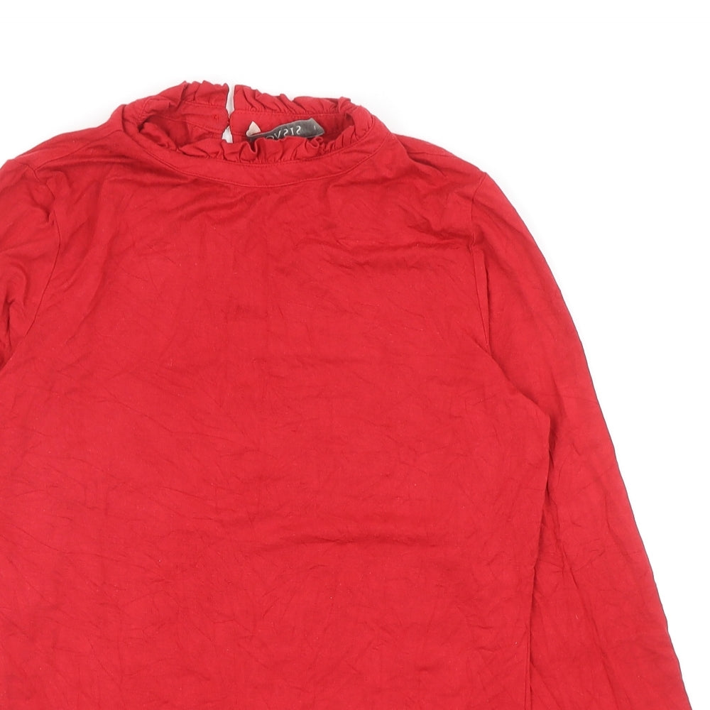 Womens UK Size S Oasis Red Basic T-Shirt
