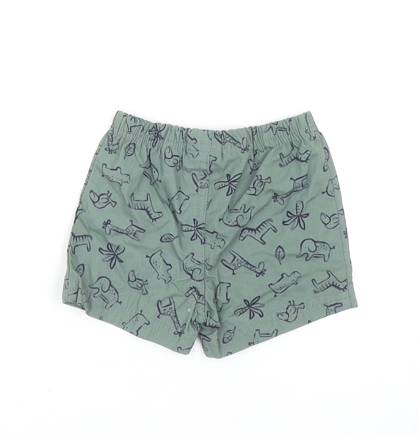 Carters Baby Green Geometric Cotton Cropped Trousers Size 0-3 Months Pullover - Inside Leg: 3 Cm Size 3 Months, Animal Print