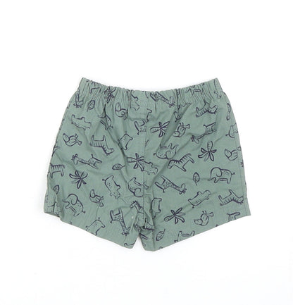 Carters Baby Green Geometric Cotton Cropped Trousers Size 0-3 Months Pullover - Inside Leg: 3 Cm Size 3 Months, Animal Print