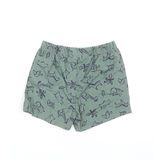 Carters Baby Green Geometric Cotton Cropped Trousers Size 0-3 Months Pullover - Inside Leg: 3 Cm Size 3 Months, Animal Print