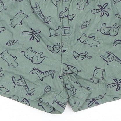 Carters Baby Green Geometric Cotton Cropped Trousers Size 0-3 Months Pullover - Inside Leg: 3 Cm Size 3 Months, Animal Print
