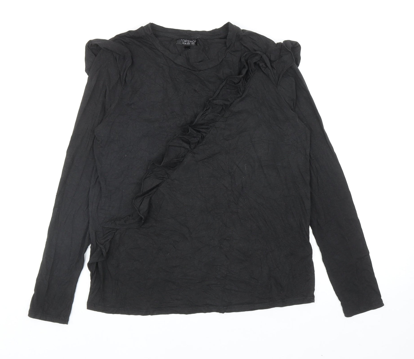 Womens UK Size 12 Topshop Black Basic T-Shirt