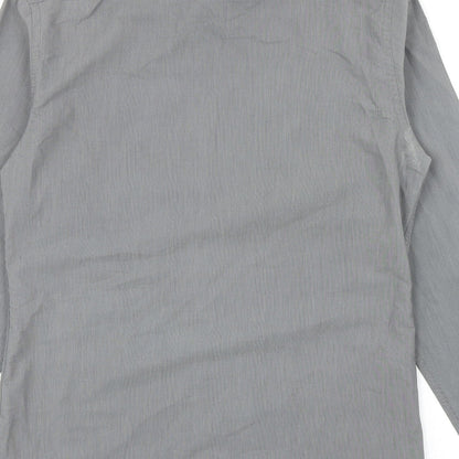 Mens UK Size S River Island Grey  Button-Up Long Sleeve Casual Shirt