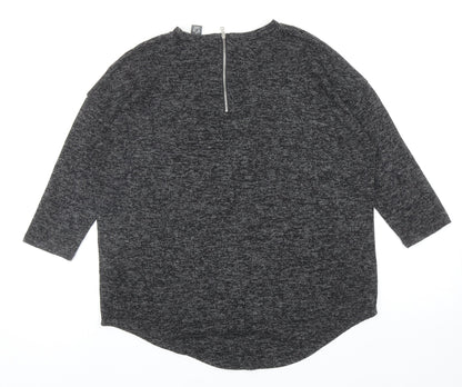 Primark Womens Grey Round Neck Polyester Pullover Jumper Size XS - UK Size 6-8