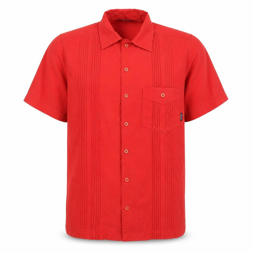 Mens UK Size M ROCKY Red  Button-Up Short Sleeve Casual Shirt