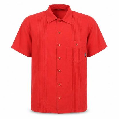Mens UK Size M ROCKY Red  Button-Up Short Sleeve Casual Shirt