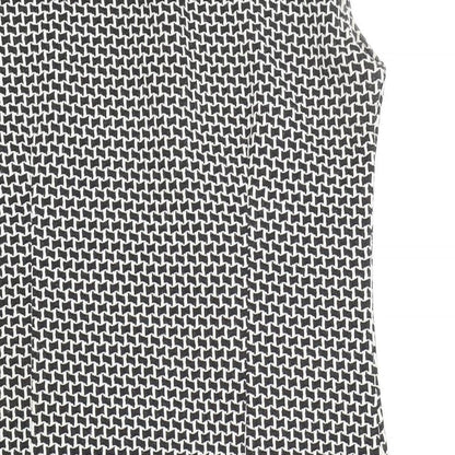 Sabrina Diamanti Womens White Geometric Cotton A-Line Size XL Roll Neck Zip