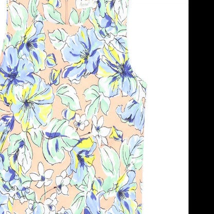 Asura Womens Pink Floral Polyester A-Line One Size Boat Neck Zip