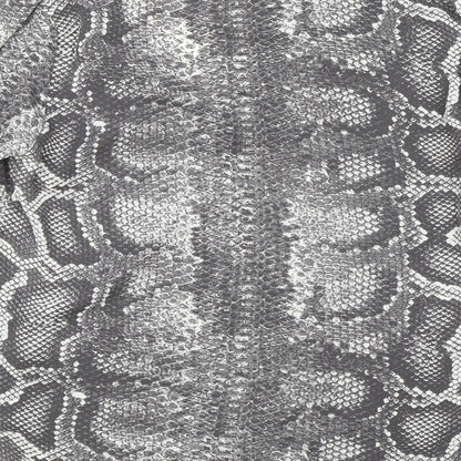 Principles Womens Grey Animal Print Polyester Basic Blouse Size 12 V-Neck - Snake Print
