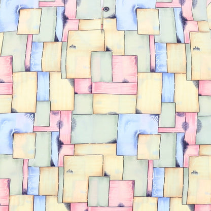 Modern Essentials Womens Multicoloured Geometric Polyester Tunic Blouse Size L Round Neck