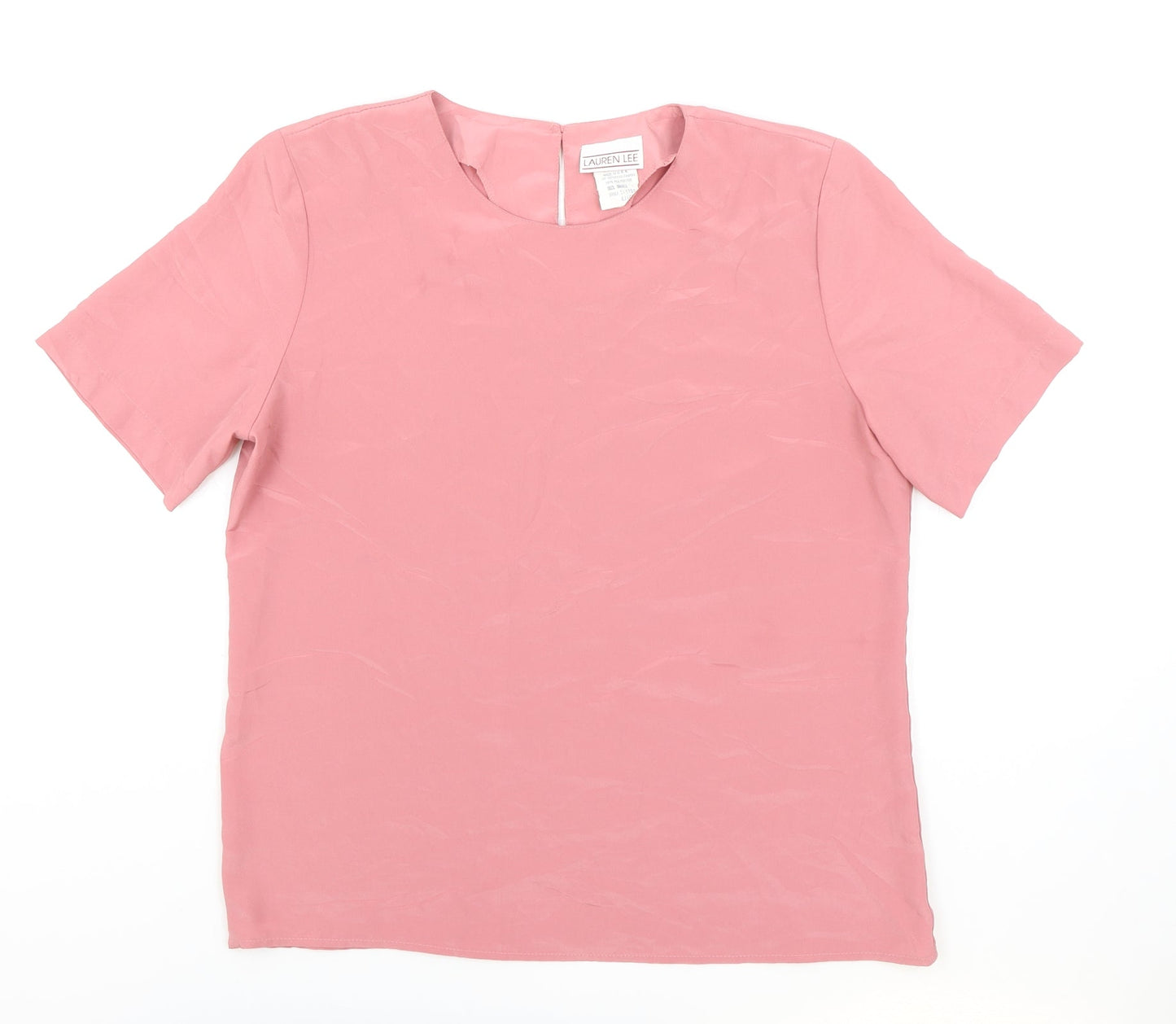 Lauren Lee Womens Pink Polyester Basic Blouse Size S Round Neck