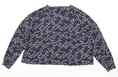 Primark Womens Blue Round Neck Geometric Polyester Pullover Jumper Size XL