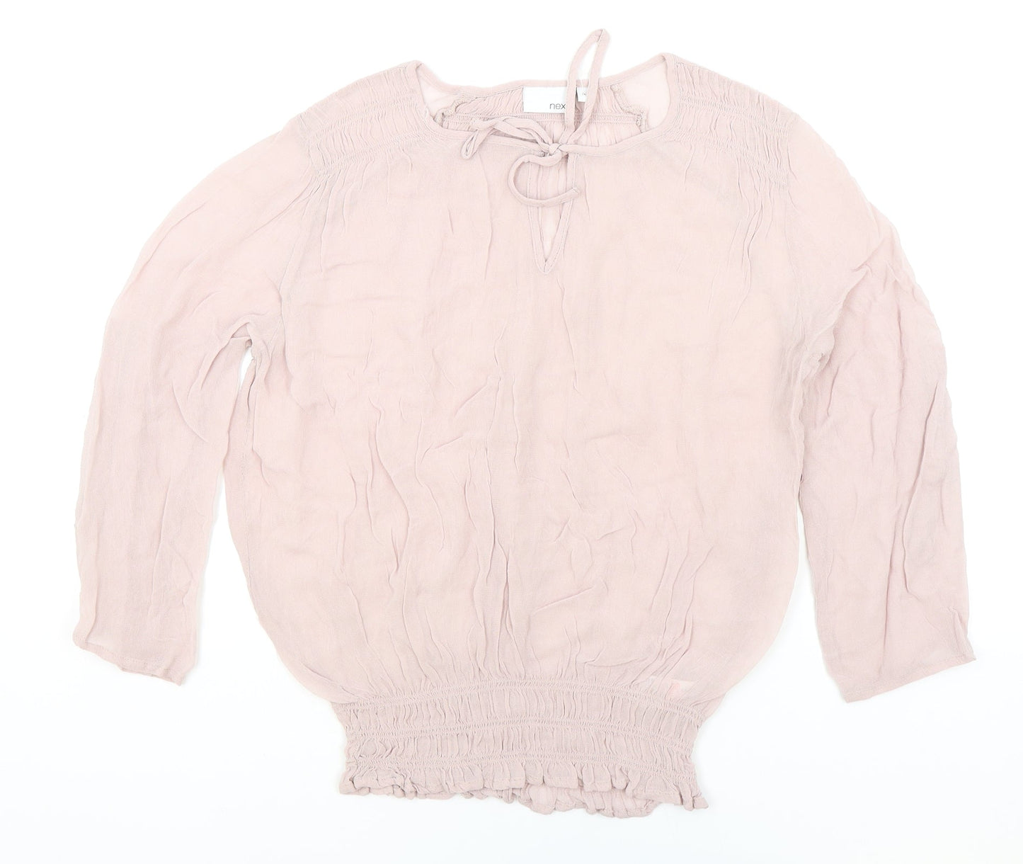 Womens UK Size 14 NEXT Pink Cropped Blouse