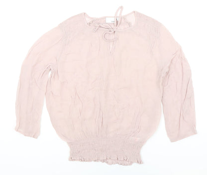 Womens UK Size 14 NEXT Pink Cropped Blouse