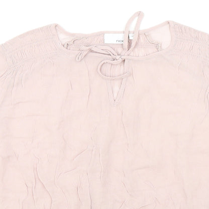 Womens UK Size 14 NEXT Pink Cropped Blouse