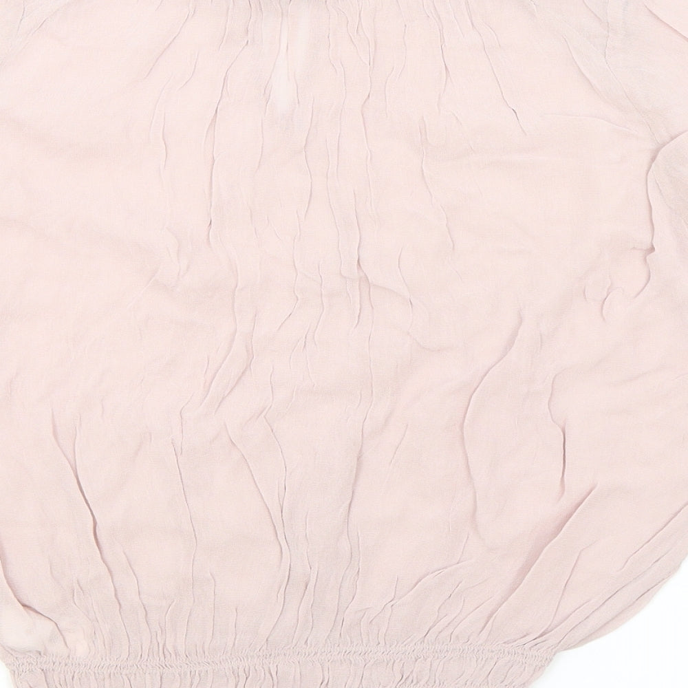 Womens UK Size 14 NEXT Pink Cropped Blouse