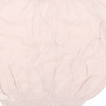 Womens UK Size 14 NEXT Pink Cropped Blouse