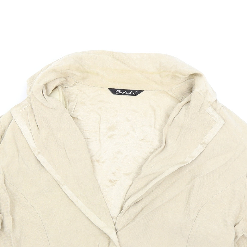 Berkertex Womens Beige Jacket Blazer Size 16 Button