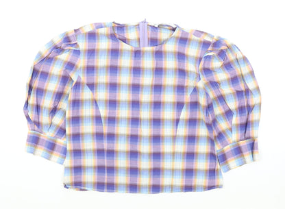 Womens UK Size L Zara Multicoloured Basic Blouse