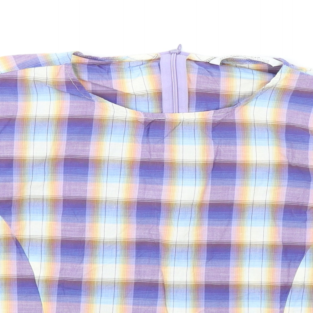 Womens UK Size L Zara Multicoloured Basic Blouse
