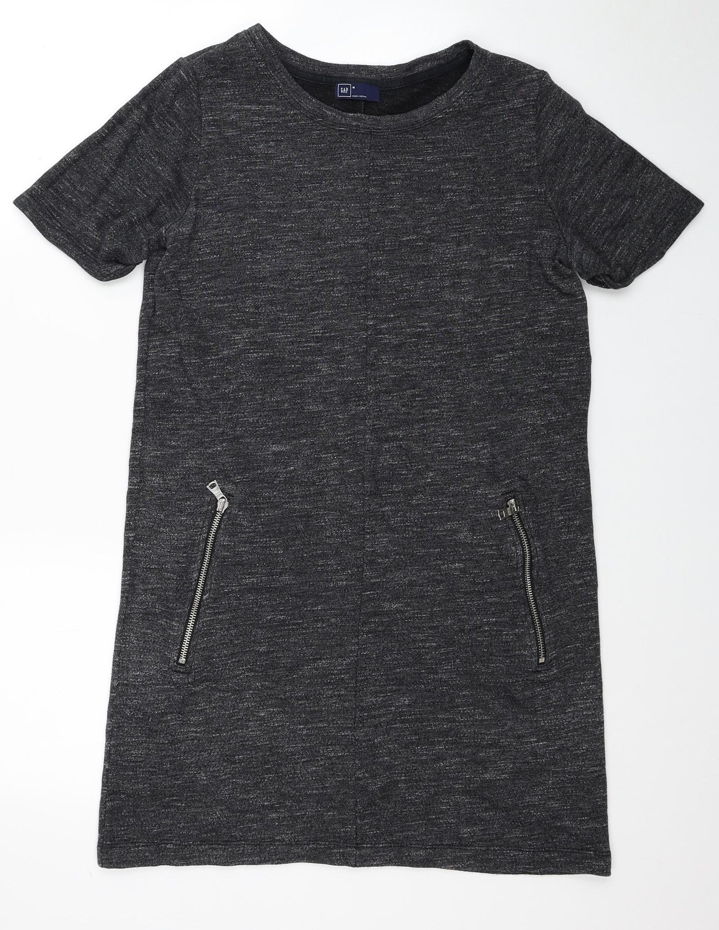 Gap Womens Grey Cotton Jumper Dress Size M Round Neck Pullover