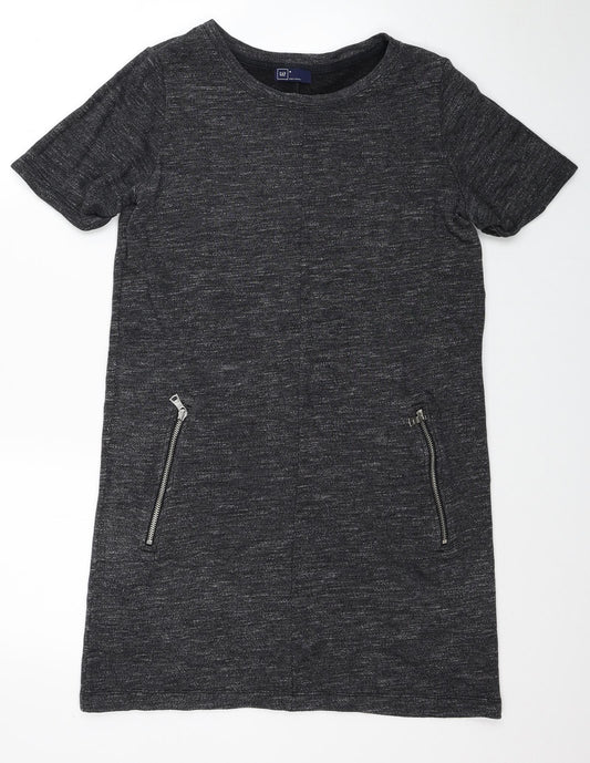 Gap Womens Grey Cotton Jumper Dress Size M Round Neck Pullover
