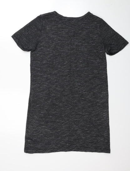 Gap Womens Grey Cotton Jumper Dress Size M Round Neck Pullover