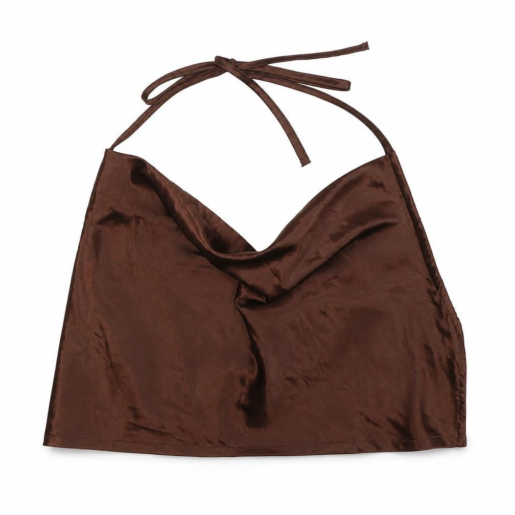 Womens UK Size XS Divided by H&M Brown Cropped Blouse