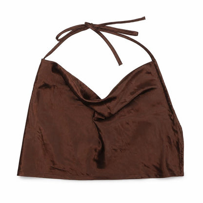 Womens UK Size XS Divided by H&M Brown Cropped Blouse