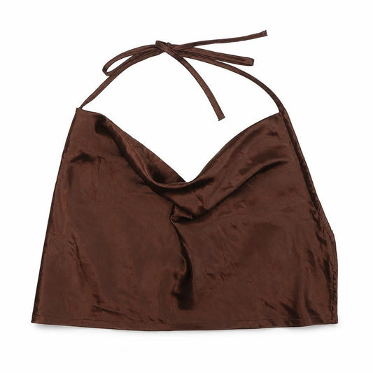 Womens UK Size XS Divided by H&M Brown Cropped Blouse