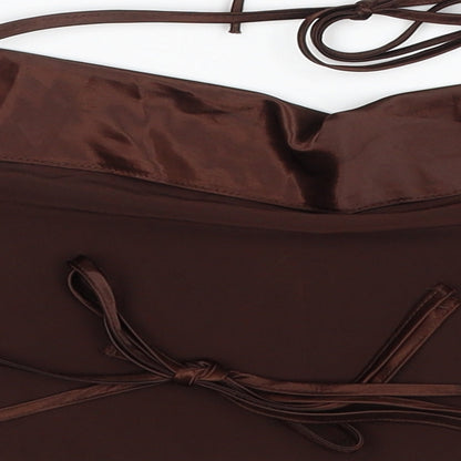 Womens UK Size XS Divided by H&M Brown Cropped Blouse