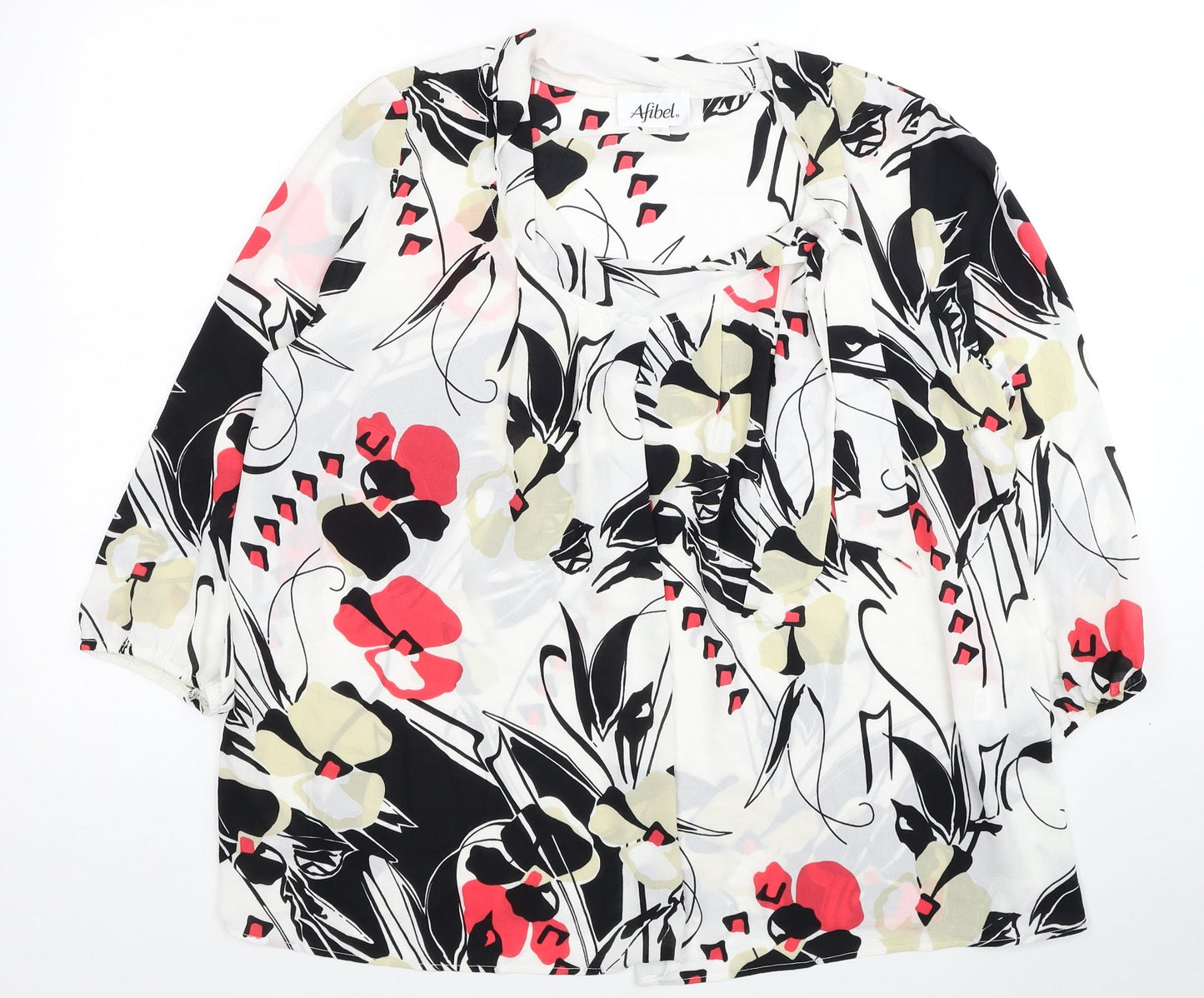Womens UK Size 16 Afibel Multicoloured Basic Blouse