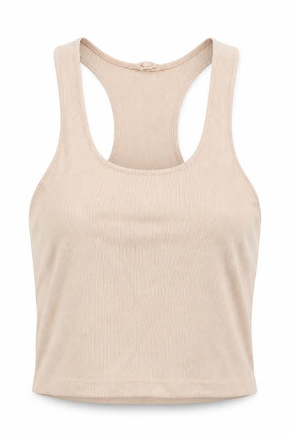 Womens UK Size S Zara Beige Cropped Tank