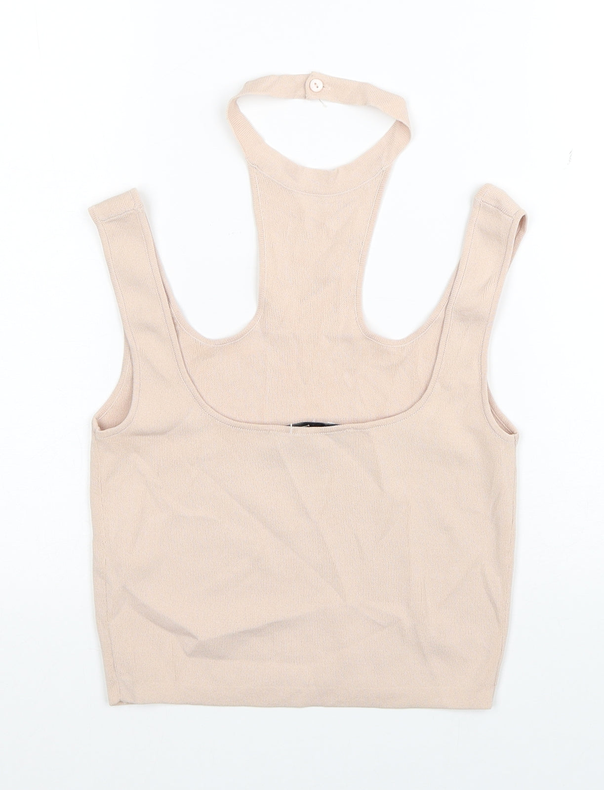 Womens UK Size S Zara Beige Cropped Tank