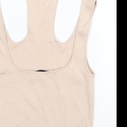 Womens UK Size S Zara Beige Cropped Tank