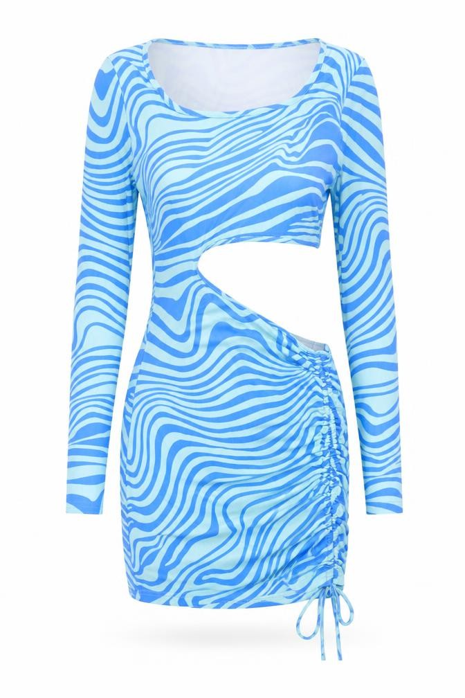 SheIn Womens Multicoloured Geometric Viscose Mini Size XS Scoop Neck Pullover