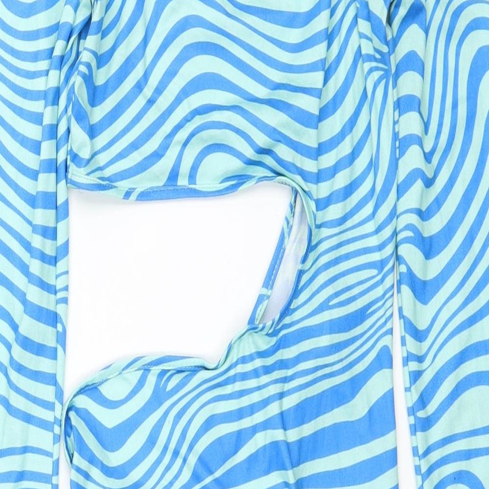 SheIn Womens Multicoloured Geometric Viscose Mini Size XS Scoop Neck Pullover