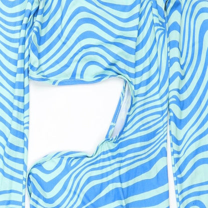 SheIn Womens Multicoloured Geometric Viscose Mini Size XS Scoop Neck Pullover